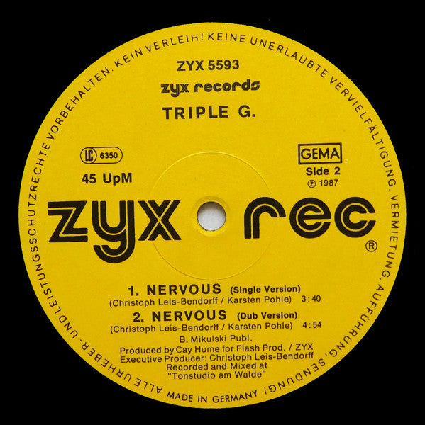 Triple G. : Nervous (12")