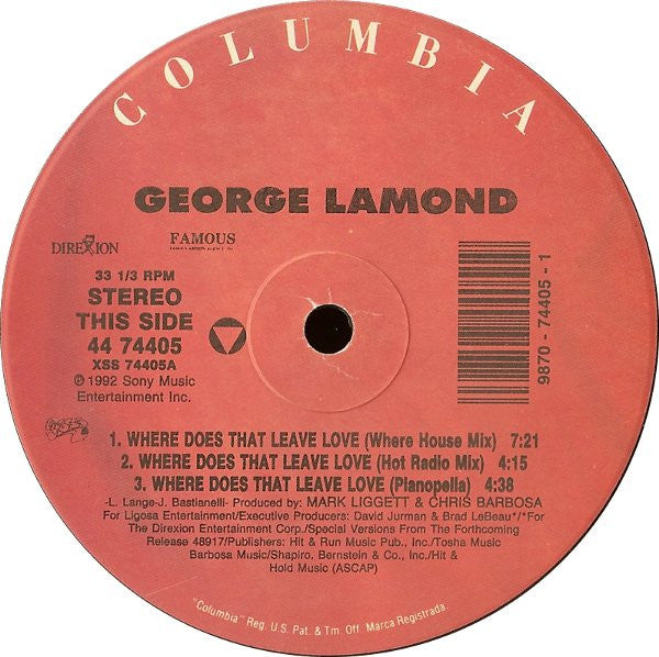 George LaMond : Where Does That Leave Love (12")