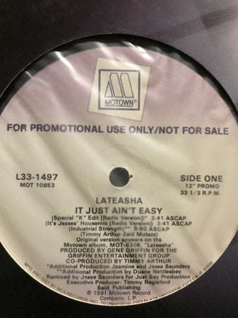 Lateasha : It Just Ain't Easy (12", Promo)