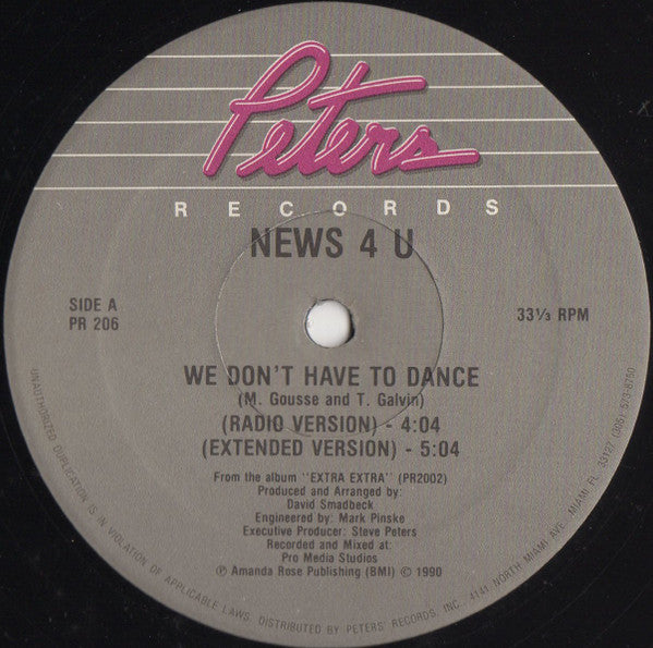 News 4 U : We Don't Have To Dance (12")
