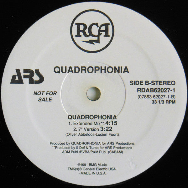 Quadrophonia : Quadrophonia (12", Maxi, Promo)