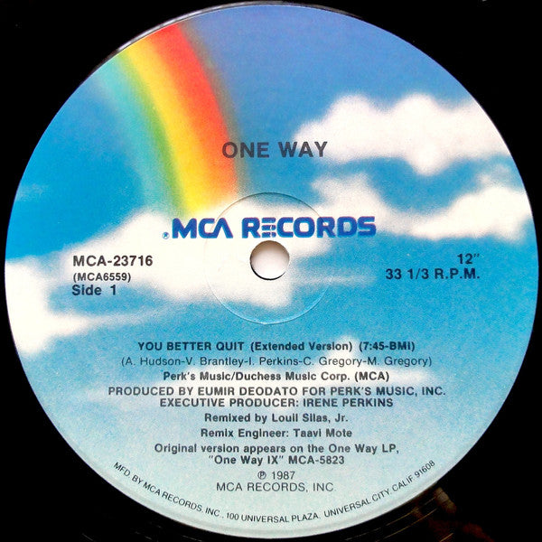 One Way : You Better Quit (12")