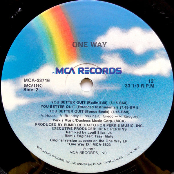 One Way : You Better Quit (12")