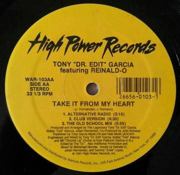 Tony "Dr. Edit" Garcia* featuring Reinald-O : Come On, People (12")