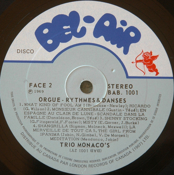 Trio Monaco's : Orgue Rythmes Et Danses (LP)