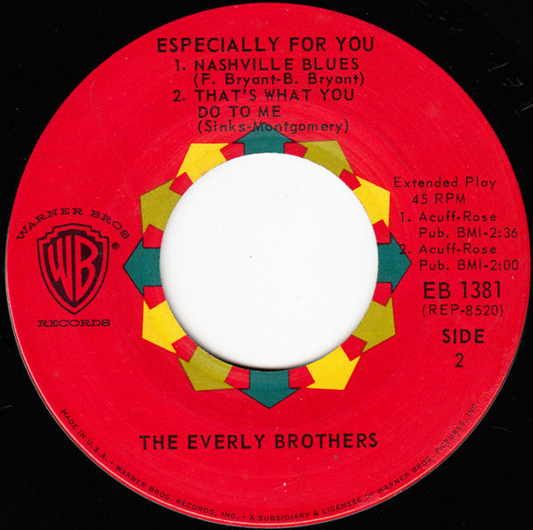 The Everly Brothers* : Especially For You (7", EP)