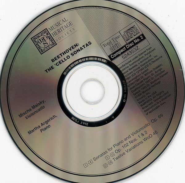 Beethoven*, Mischa Maisky, Martha Argerich : Die Cellosonaten (2xCD, Comp, RE)
