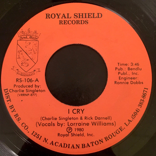 Lorraine Williams (2) : I Cry / Your Magic Love (7", Single)