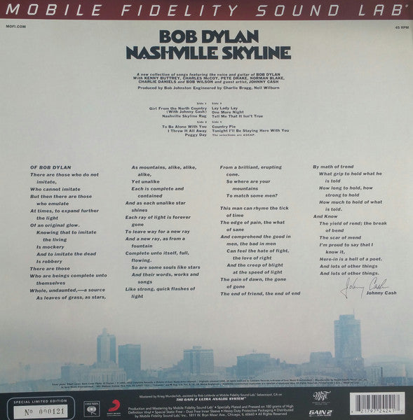 Bob Dylan : Nashville Skyline (2x12", Album, Ltd, Num, RE, RM, 180)