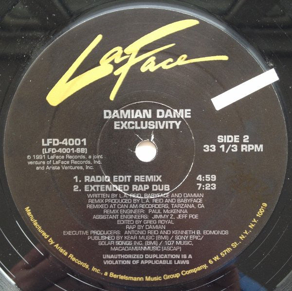 Damian Dame : Exclusivity (12")