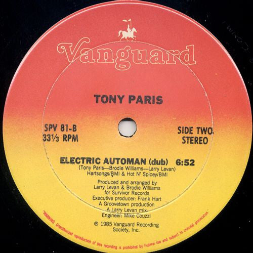 Tony Paris : Electric Automan (12", Single)