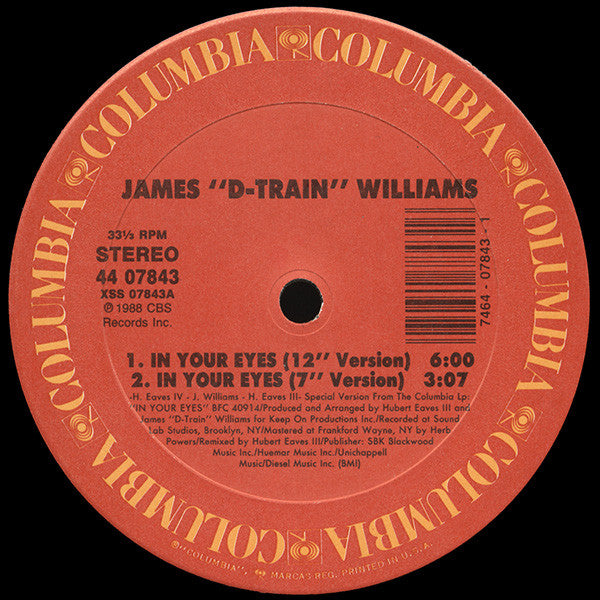 James "D-Train" Williams : In Your Eyes (12", Single)