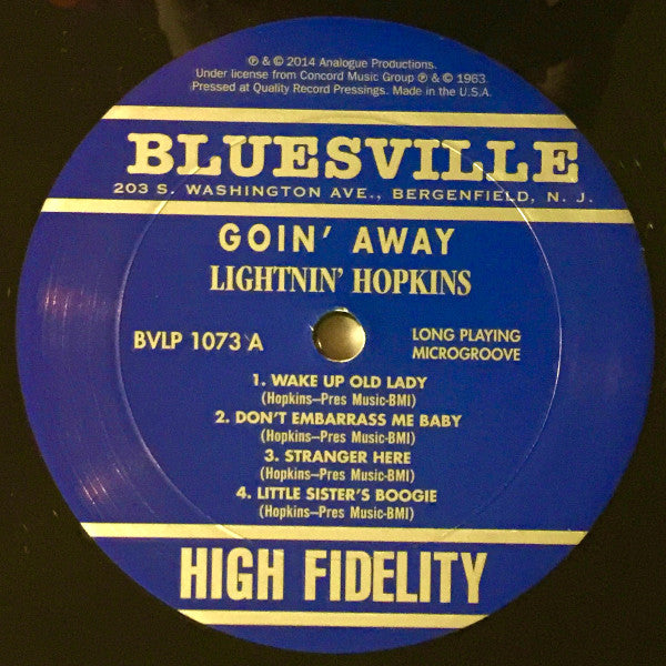 Lightnin' Hopkins : Goin' Away (LP, Album, Ltd, Num, RE, RM, 200)
