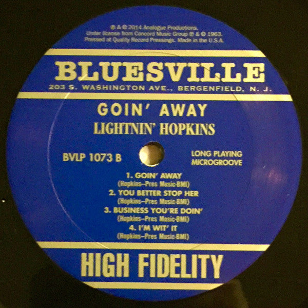 Lightnin' Hopkins : Goin' Away (LP, Album, Ltd, Num, RE, RM, 200)
