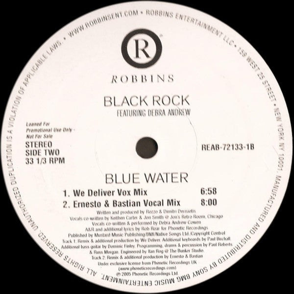Black Rock Featuring Debra Andrew : Blue Water (12", Promo)