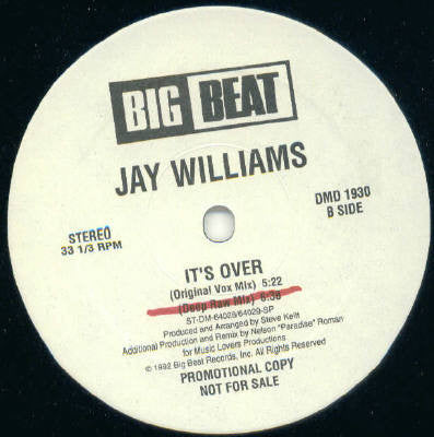 Jay Williams : It's Over (12", Promo)