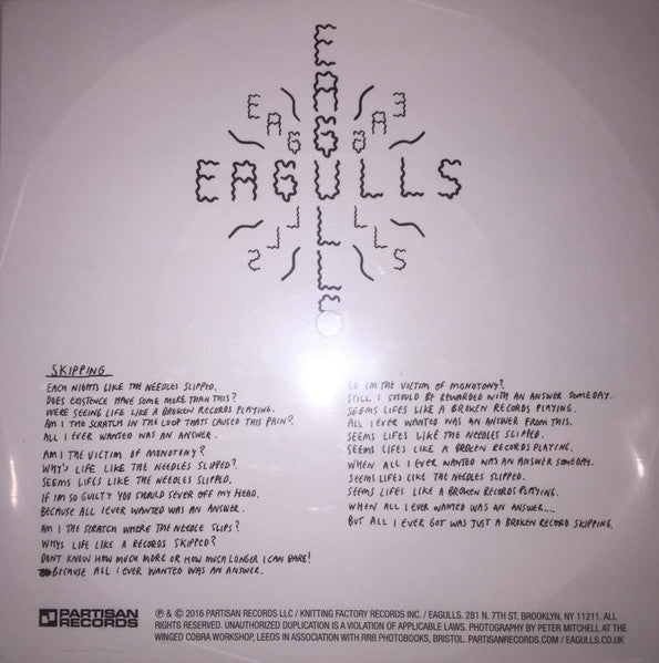 Eagulls : Skipping (Flexi, 7", Shape, S/Sided, Single, Ltd)