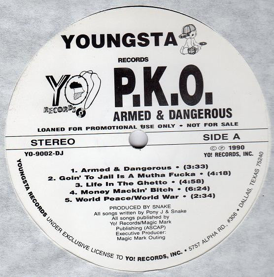 P.K.O. : Armed & Dangerous (LP, Album, Promo)