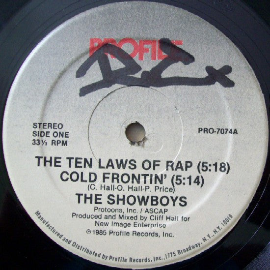 The Showboys : The Ten Laws Of Rap / Cold Frontin' (12")