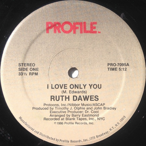 Ruth Dawes : I Love Only You (12")