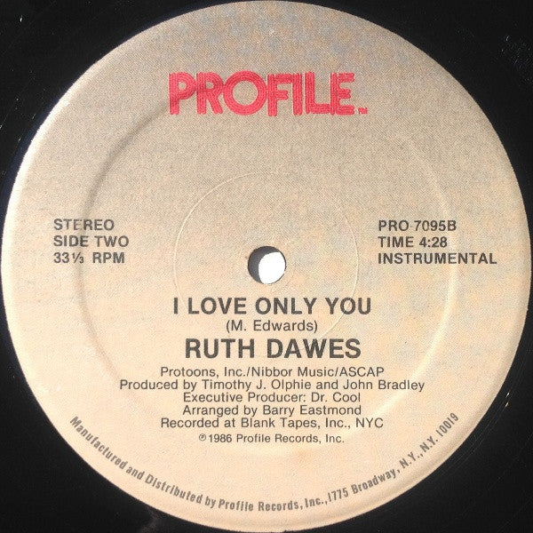 Ruth Dawes : I Love Only You (12")