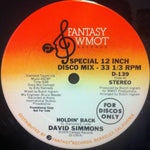 David Simmons (2) : Holdin' Back (12", Promo)