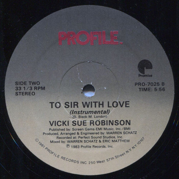 Vicki Sue Robinson : To Sir With Love (12", Single)
