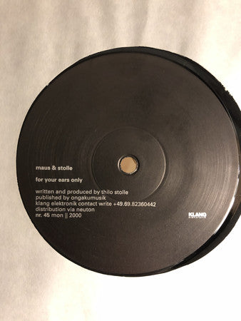 Maus & Stolle : For Your Ears Only (12", EP)