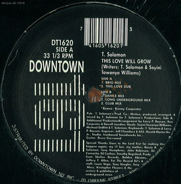T. Solomon (3) : This Love Will Grow (12")