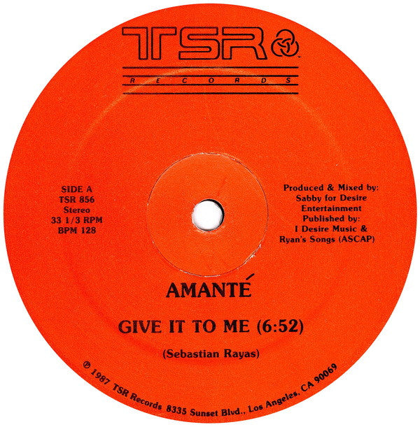 Amanté : Give It To Me (12")