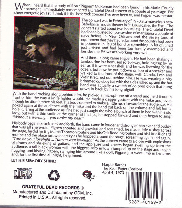 Grateful Dead* : Two From The Vault (2xCD, Album, Dig)