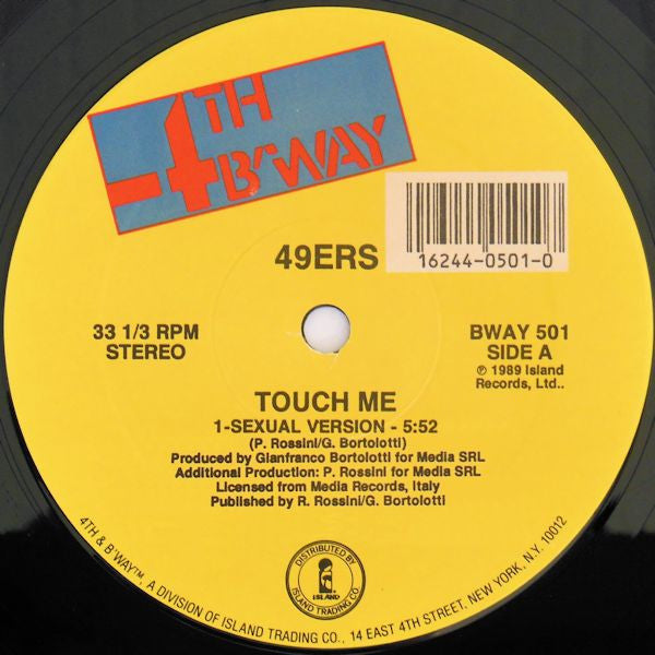49ers : Touch Me (Sexual Version) (12", Yel)