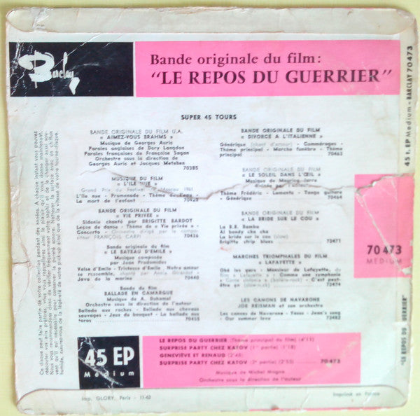 Michel Magne : Le Repos Du Guerrier (7", EP)