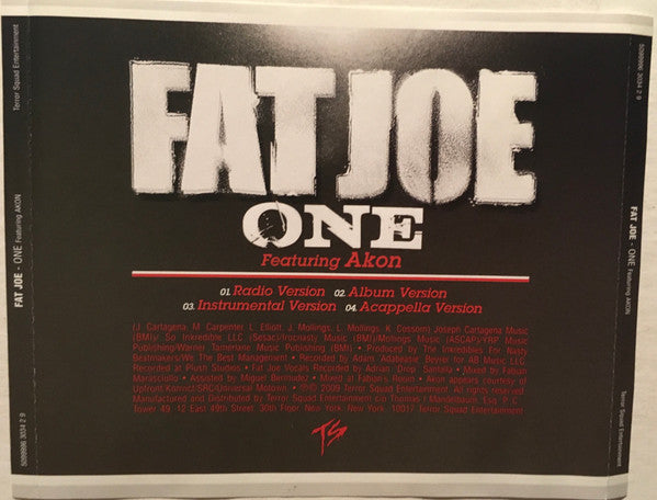 Fat Joe Featuring Akon : One (CD, Single, Promo)