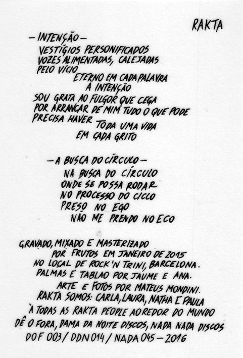Rakta (2) : Intenção (7")