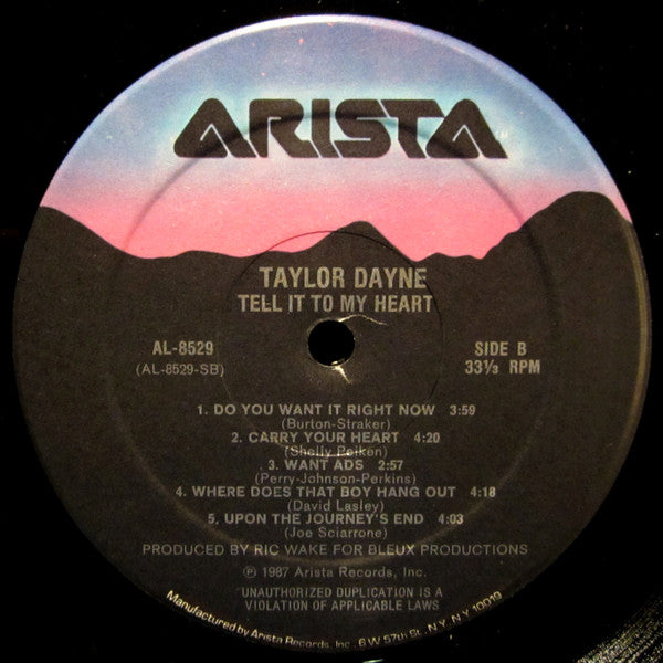Taylor Dayne : Tell It To My Heart (LP, Album)