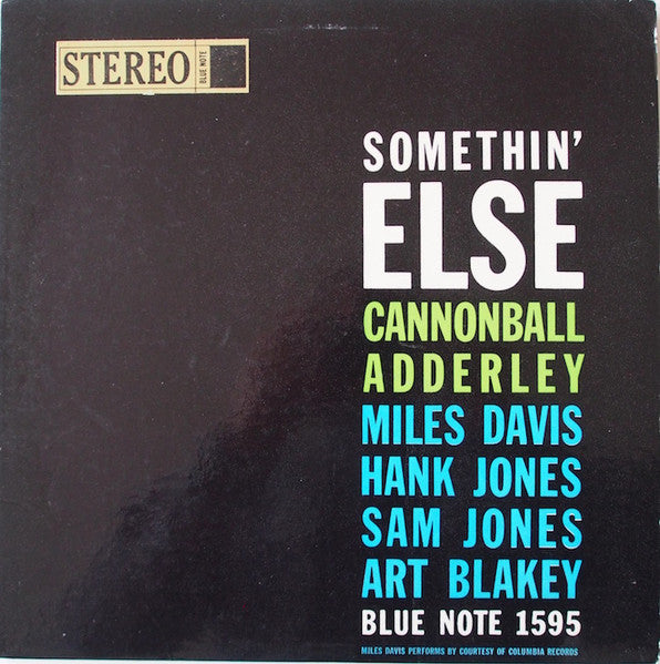 Cannonball Adderley, Miles Davis, Hank Jones, Sam Jones, Art Blakey : Somethin' Else (LP, Album)