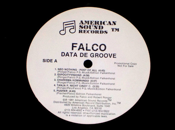 Falco : Data De Groove (LP, Album, Promo)