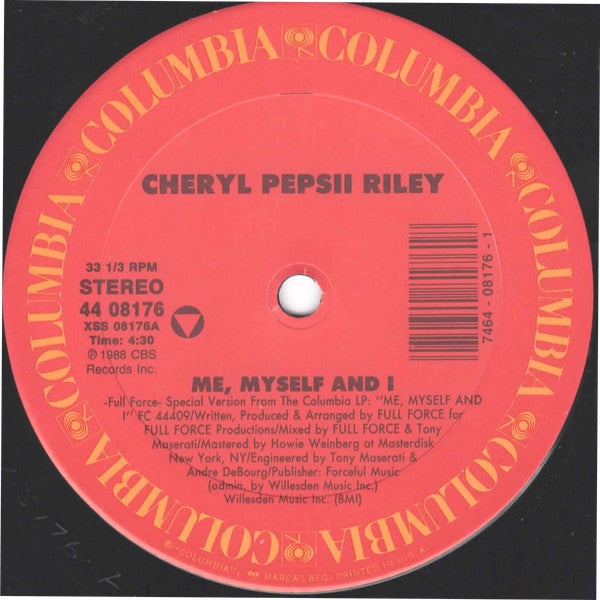 Cheryl Pepsii Riley : Me, Myself And I (12")
