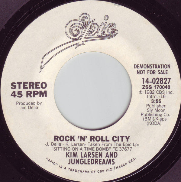Kim Larsen And Jungledreams : Rock 'N' Roll City (7", Promo, San)