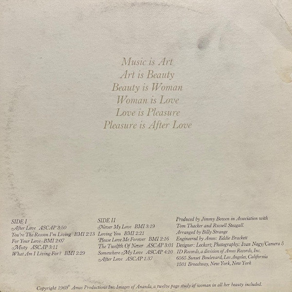 Voices Of Ananda : After Love (LP, Album)