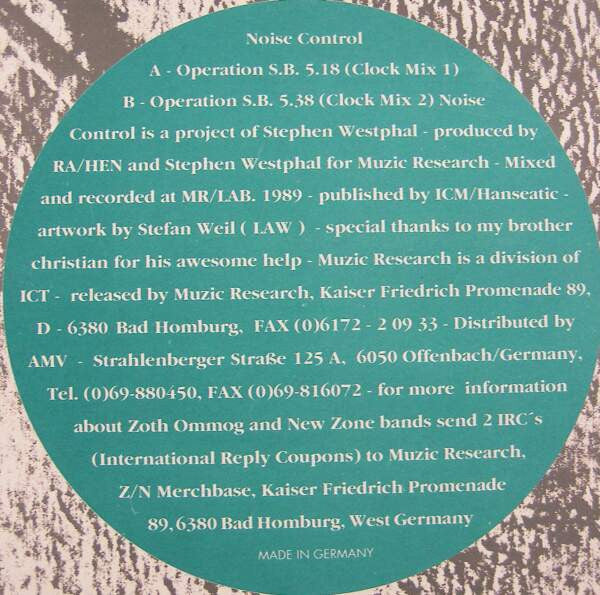 Noise Control : Operation S.B. (Clockmix Part 1 & 2) (12")