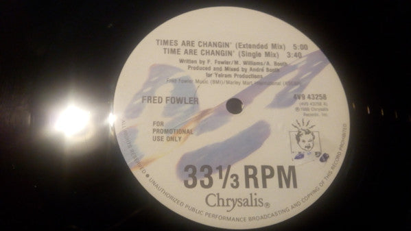 Fred Fowler : Times Are Changin' (12", Promo)