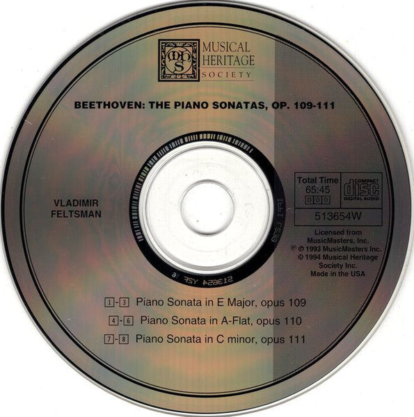 Beethoven* – Vladimir Feltsman : The Piano Sonatas Op. 109-111 (CD, Album)