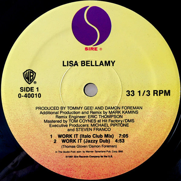 Lisa Bellamy : Work It (12", Maxi)