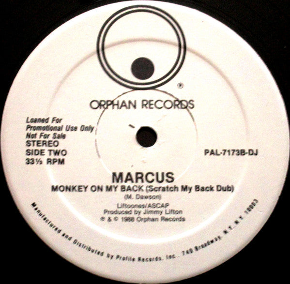 Marcus (21) : Monkey On My Back (12", Promo)