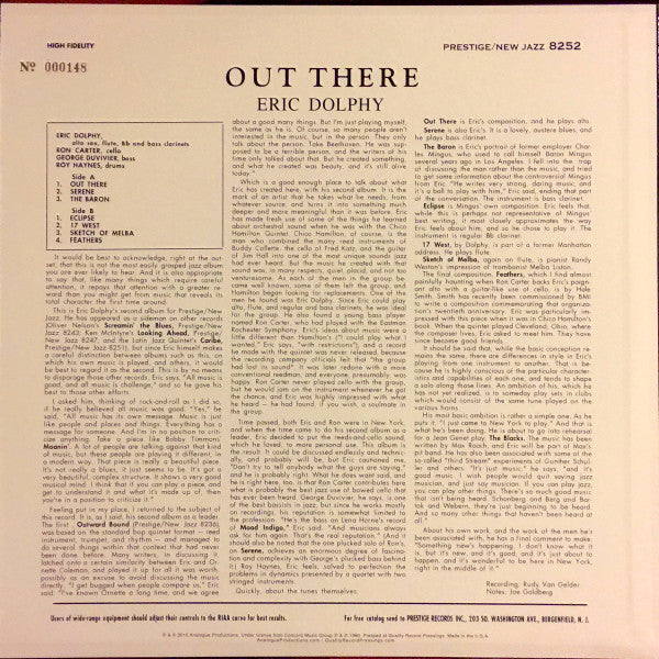 Eric Dolphy : Out There (LP, Album, Ltd, Num, RE, RM)