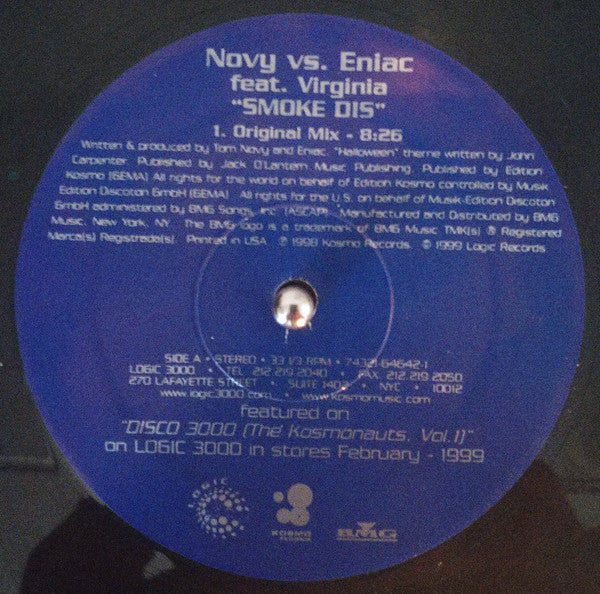 Novy Vs. Eniac Feat. Virginia (27) : Smoke Dis (12")