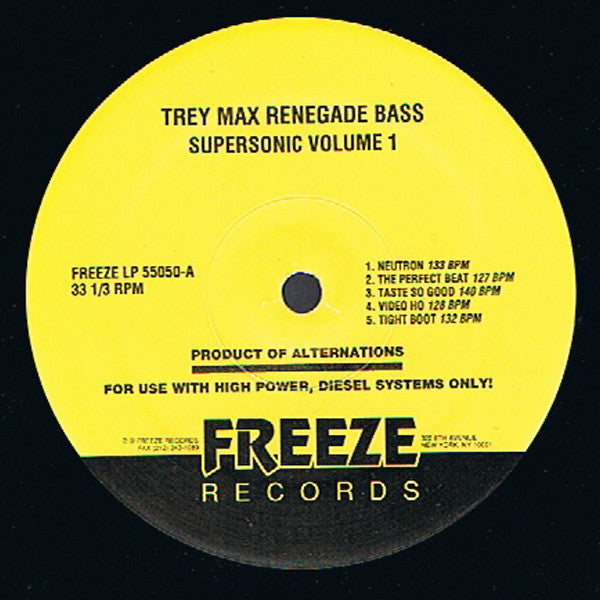 Trey Max : Renegade Bass Supersonic Volume 1 (LP, Album)