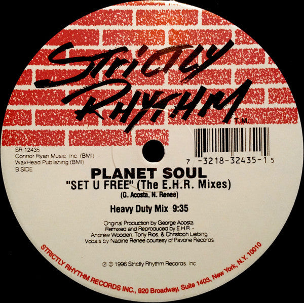 Planet Soul : Set U Free (The E.H.R. Mixes) (12", Ltd)